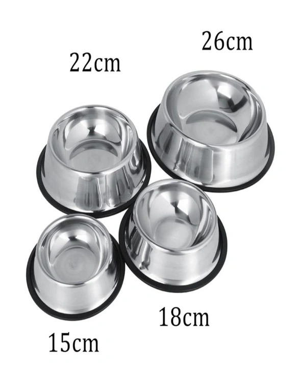 Stainless Steel Dog Bowls Pet Feeding Equipment - 15Cm - Plain, hi-res image number null