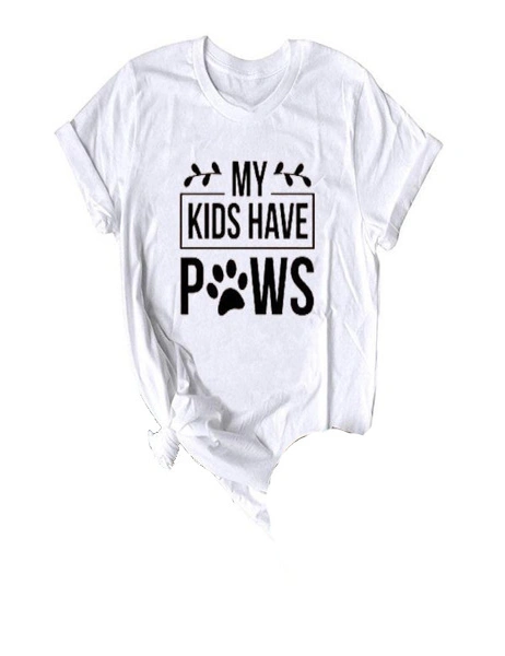 My Kids Have Paws T-Shirt For Dog Parents Women Shirt - Grey - Xxl, hi-res image number null