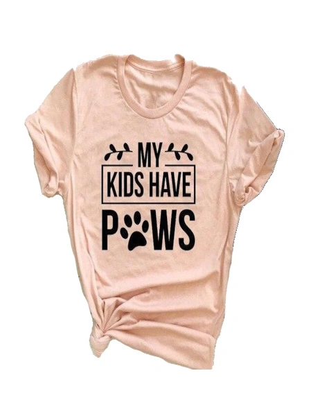 My Kids Have Paws T-Shirt For Dog Parents Women Shirt - Grey - Xxl, hi-res image number null