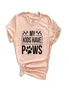 My Kids Have Paws T-Shirt For Dog Parents Women Shirt - Grey - Xxl, hi-res