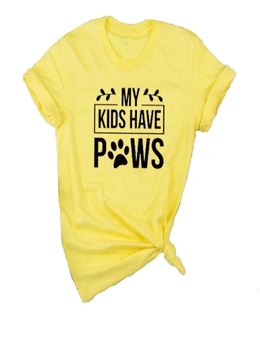 My Kids Have Paws T-Shirt For Dog Parents Women Shirt - Grey - Xxl