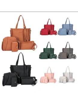 4 Pieces Leather Handbag Set