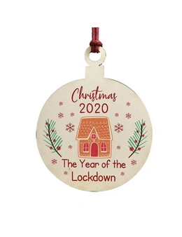 Lockdown Wooden Christmas Tree Ornaments 2020 Keepsakes - Blue Design