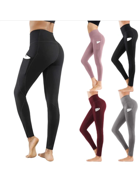 Women's Gym Tights & Leggings High Waist Leggings With Side Pocket Yoga Fitness Slim Pants, hi-res image number null