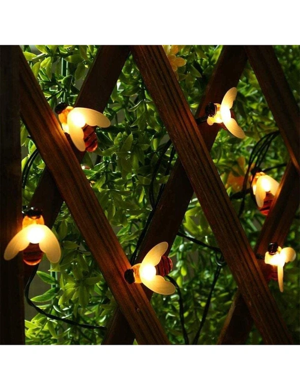Strip Lights 30 Led Honey Bee Outdoor Solar Powered String Lights - Warm White, hi-res image number null