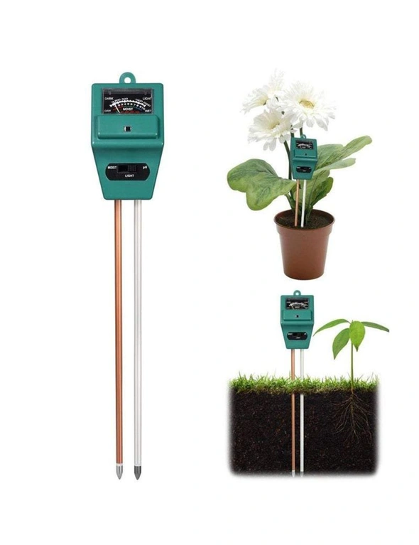 Gardening Tools 3 In 1 Soil Tester Square Head Soil Moisture Light And Ph/Acidity Tester - Standard, hi-res image number null