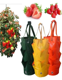 Pots & Planters Strawberry Growing Bag Hanging Plant Bag Garden Fruit And Vegetables Reusable Planting Bag - Green