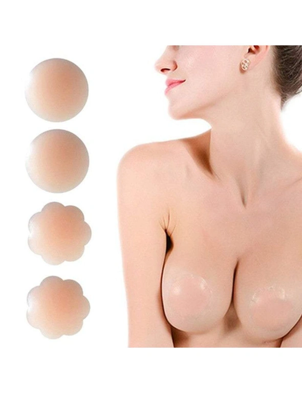 Women's Accessories 3 Pairs Reusable Adhesive Silicone Nipple Covers Bra Alternative, hi-res image number null