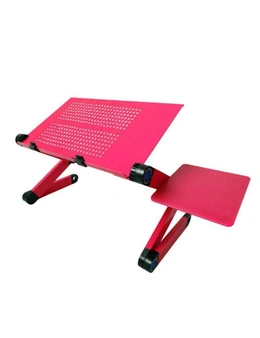 Laptop Desks Portable Folding Adjustable Standing Laptop Desk Laptop Stand - Rose Red