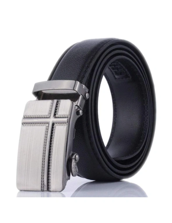 Belts Men's Leather Automatic Buckle Belt Fashion Adjustable Dress Belt, hi-res image number null