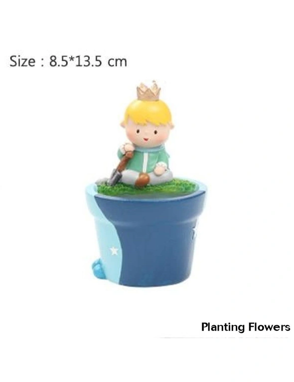 Nordic Cartoon Fairy Prince Resin Flower Pot Desktop Home Decoration - Planting Flowers, hi-res image number null