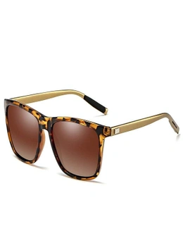 Sunglasses Outdoor Riding Sunglasses Polarized Unisex Square Aluminium Magnesium Driving Brown - Brown