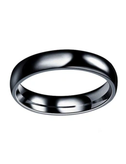 Rings Simple Titanium Steel Curved Surface Ring Stainless Glazed Ring-Black Us 9 - Black
