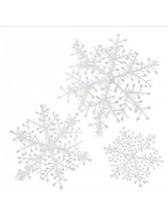 Christmas Ornaments 15Pcs 11Cm Snowflakes Tree Home Party Holiday Festival Decor - White, hi-res image number null