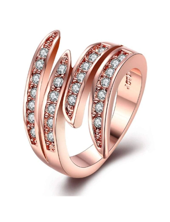 Rings Rose Gold Plated Cocktail Flame Ring - Gold, hi-res image number null