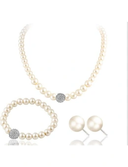 Necklaces Silver Plated Pearl Necklace Earring Bracelet Jewellery - Pear