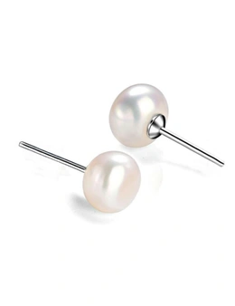 Earrings White Pearl S925 Sterling Silver Stu Ball - Pear