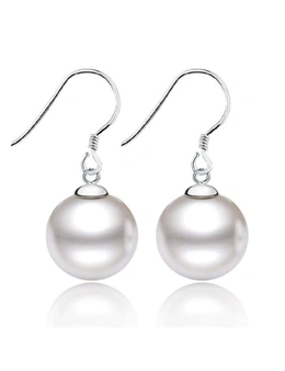 Earrings Exquisite Shell Beads Sterling Silver Freshwater Cultured Pearl Dangle Studs - Pear