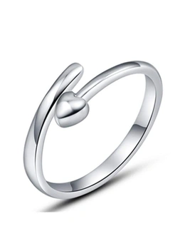 Rings Women Love Words Open Heart Shape Adjustable Wrap Ring