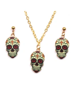Necklaces Gift Day Of The Dead Dia De Los Muertos Skull Mask Jewellery Set