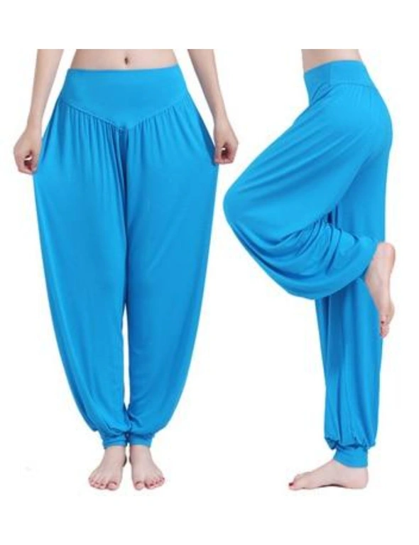 Solid Colour Cotton Soft Yoga Sports Dance Harem Pants For Women, hi-res image number null