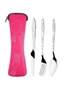 3Pcs/Set Portable Camping Travel Stainless Steel Cutlery Set With Bag, hi-res