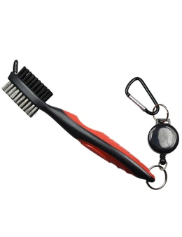 2 Sets of Golf Club Brush Groove Cleaner With Retractable Zip Line And Aluminum Carabiner - Standard