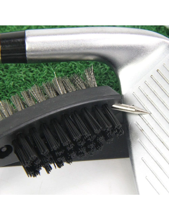 2 Sets of Golf Club Brush Groove Cleaner With Retractable Zip Line And Aluminum Carabiner - Standard, hi-res image number null
