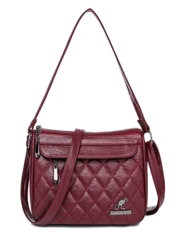 Casual Diamond Lattice Shoulder Bags Pu Leather Luxury Handbags Women Bags Designer Large Capacity Purses Crossbody Bag