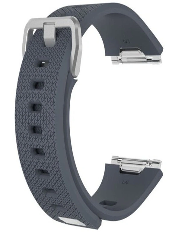 Herringbone Silicone Replacement Watch Strap For Fitbit Ionic- Jet Gray S, hi-res image number null