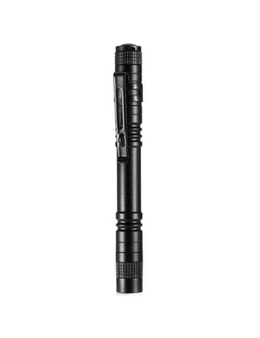 2 Sets of Led Cree Pen Flashlight Torch Battery Powered High Light Black - Standard