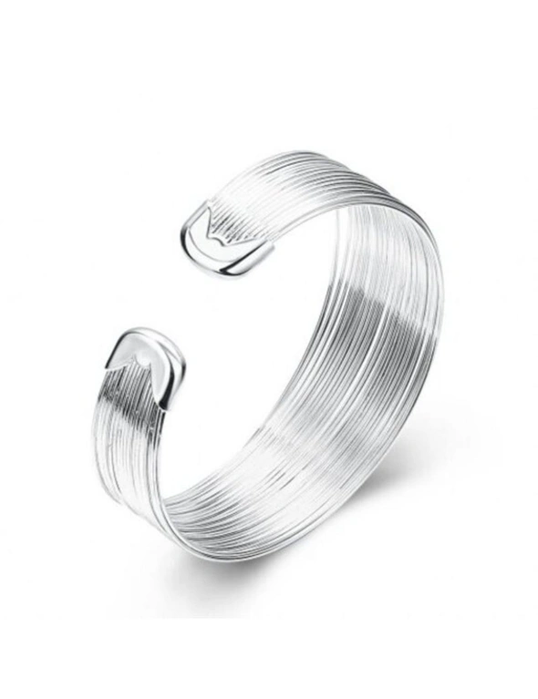 Multi - Line Bracelet Fashion Round Shape Silver Bracelet- Silver, hi-res image number null