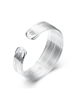 Multi - Line Bracelet Fashion Round Shape Silver Bracelet- Silver