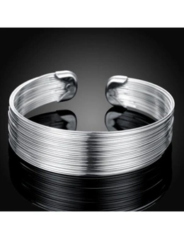 Multi - Line Bracelet Fashion Round Shape Silver Bracelet- Silver