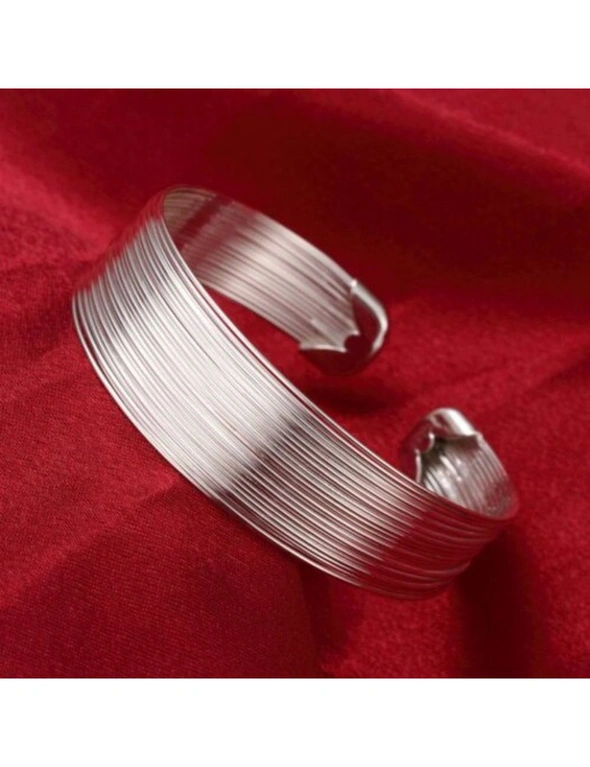 Multi - Line Bracelet Fashion Round Shape Silver Bracelet- Silver, hi-res image number null