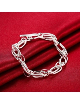Ten Thousand Words Grape To Bracelet Simple Geometry Silver Clasp Bracelet- Silver