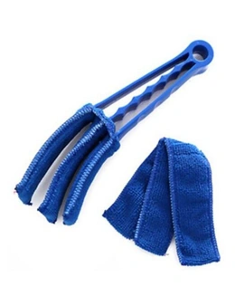 Multi-Functional Blind Angle Air Conditioning Window-Shades Cleaning Brush- Blue