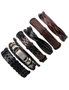 Multi-Layer Retro Woven Pu Leather Bracelet 6Pcs- Multi, hi-res