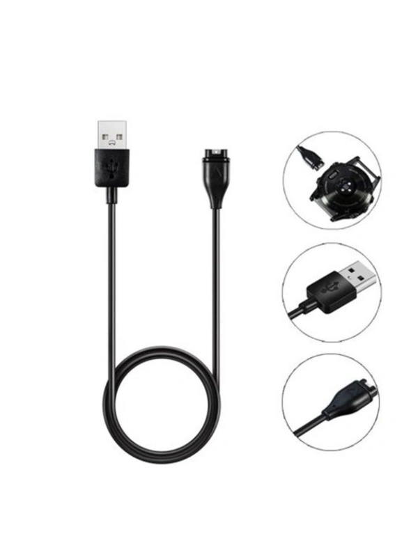 Replacement Charging Data Cable For Garmin Approach S60 Quatix 5 Vivoactive 3- Black, hi-res image number null