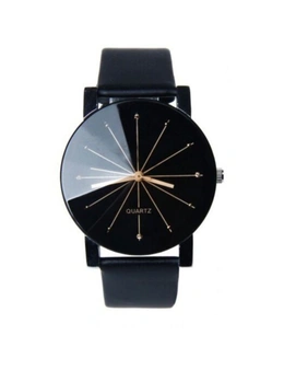 Fashion Men Radial Quartz Casual Watch- Black