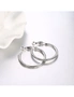 Platinum Round Czech Diamond Earrings- Silver, hi-res