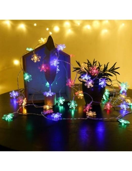 Led Snowflakes String Lights Battery Powered Hanging Ornaments Christmas Tree Home Decor- 2M Warm White