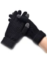 Winter Plus Velvet Thickened Anti-Needle Jacquard Touch Screen Gloves- Black, hi-res