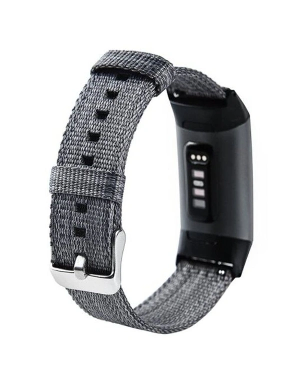 Nylon Watch Strap For Fitbit Charge 3- Black, hi-res image number null