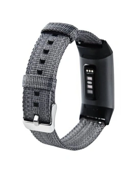 Nylon Watch Strap For Fitbit Charge 3- Black