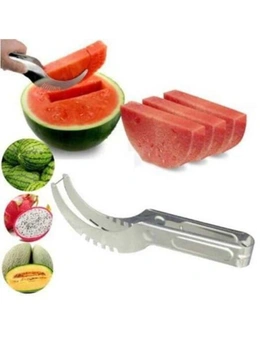 Watermelon Cutter Knife Cucumis Melon Cutter Chopper Fruit Salad Cucumber Vegetable Fruit Slicers Kitchen Cooking Tools- Silver