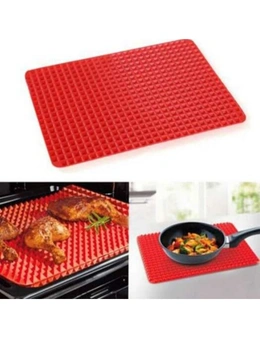 Redbakeware Pan Nonstick Siliconemoulds Cooking Mat Oven Baking Tray Sheet Kitchen Tools- Red