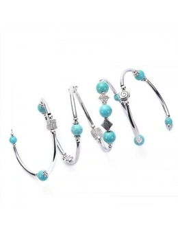 Natural Turquoise Winding Bracelet- Medium Turquoise