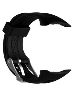 Replacement Silicone Band Strap Accessory For Garmin Forerunner 10/15 Man Large Size 0.98 Inch X 0.94 Inch- Black