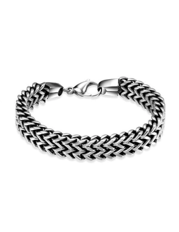 Titanium Steel Double Herringbone Bracelet- Silver One Size, hi-res image number null